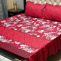 Luxury Cotton Salonica Double Bed Frill Bedsheet Passion Petal Frill