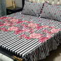 Luxury Cotton Salonica Double Bed Frill Bedsheet Urban Floral Frill