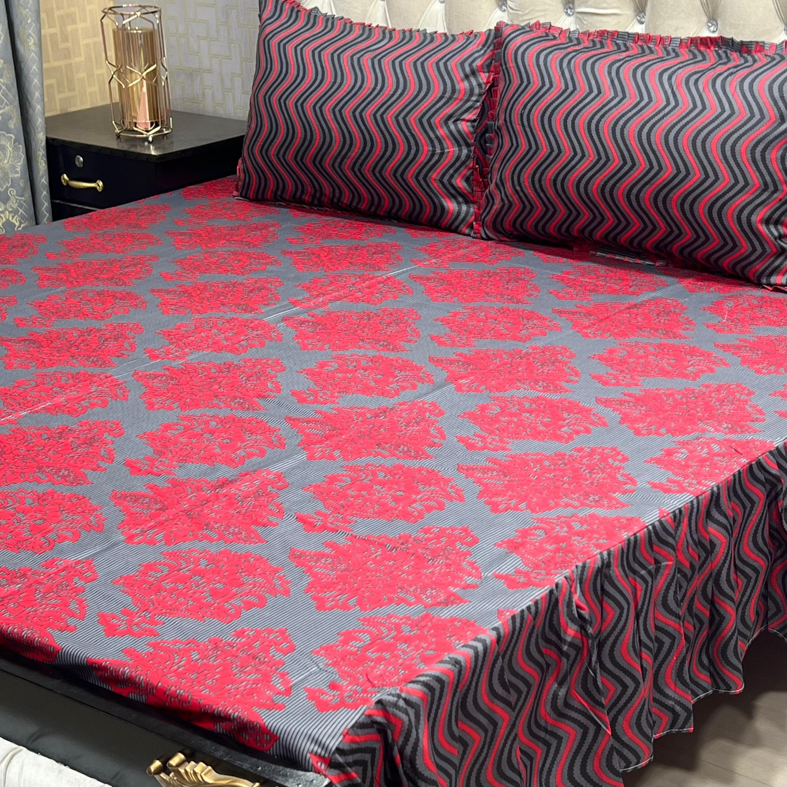 Luxury Cotton Salonica Double Bed Frill Bedsheet Urban Glamour Frill