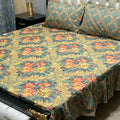 Luxury Cotton Salonica Double Bed Frill Bedsheet Timeless Floral Frill