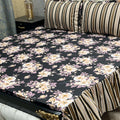 Luxury Cotton Salonica Double Bed Frill Bedsheet Twilight Petal Frill