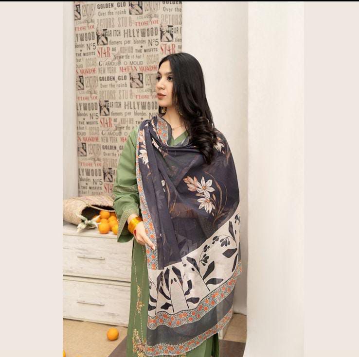 URGE Embroidered Dhanak Fency 3pcs Vol 0101