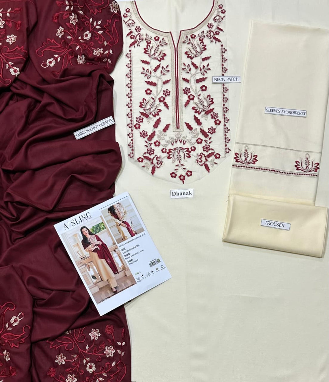 AISLING Embroidered Dhanak Fency 3pcs Vol 0103