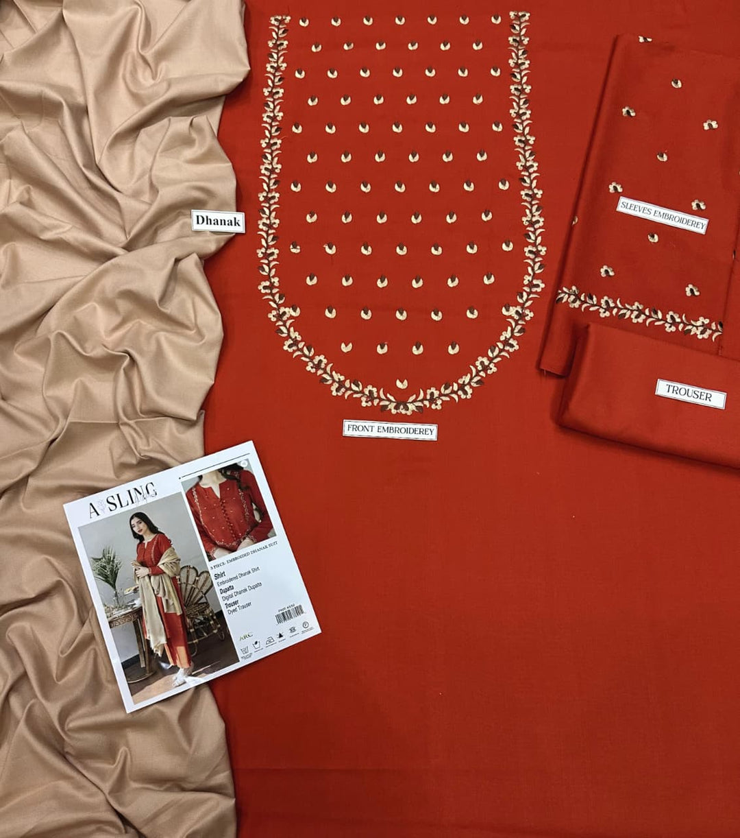 AISLING Embroidered Dhanak Fency 3pcs Vol 0114