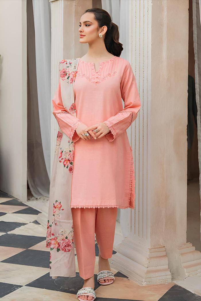 ZIVA Embroidered Dhanak Fency 3pcs Vol 0115