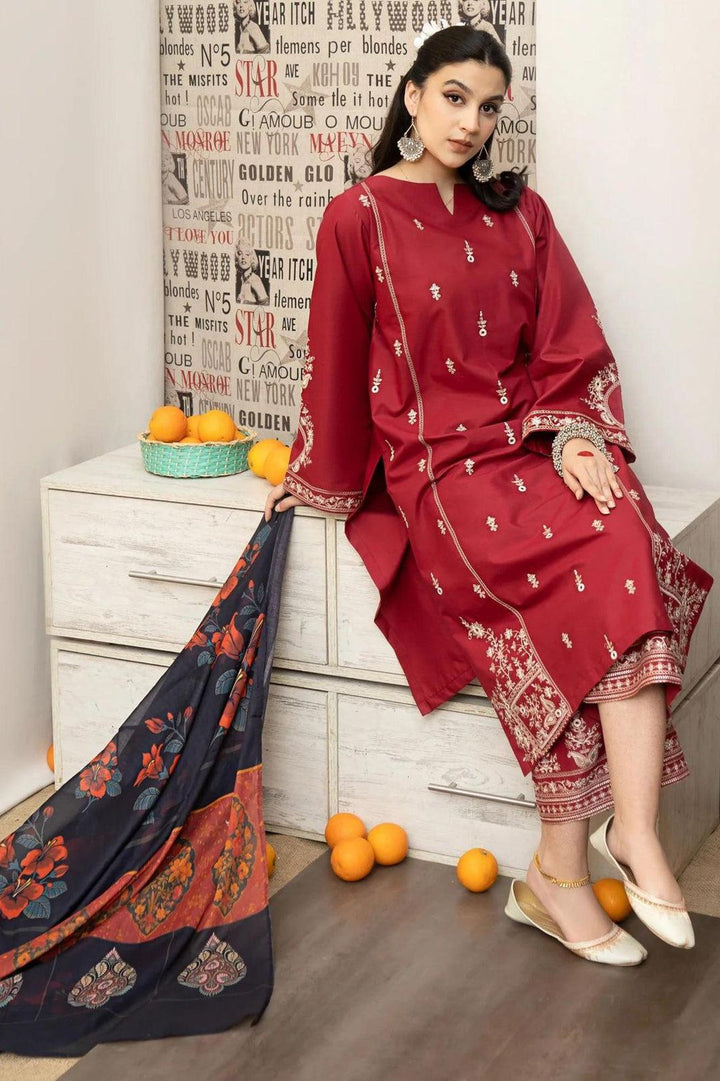 URGE Embroidered Dhanak Fency 3pcs Vol 0119