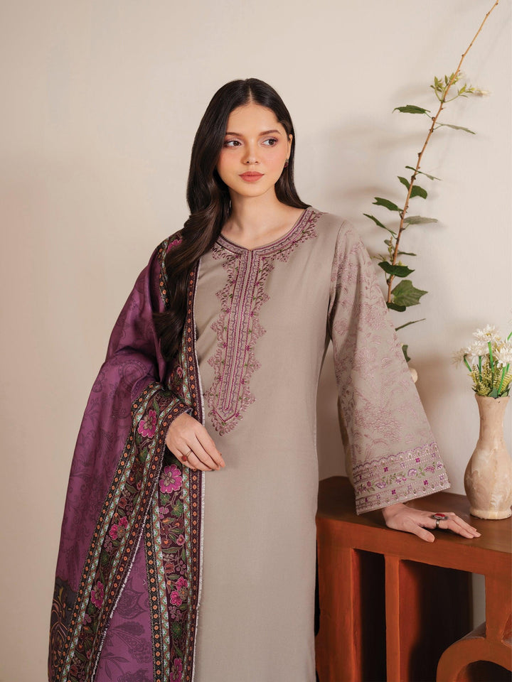 GARNET Embroidered Dhanak Fency 3pcs Vol 0120