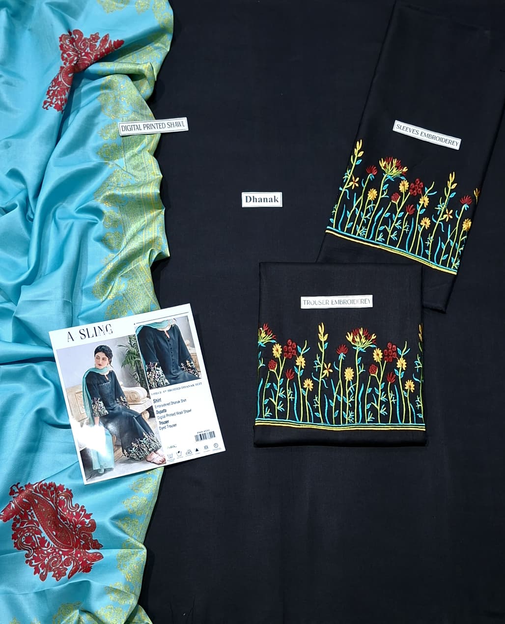 AISLING Embroidered Dhanak Fency 3pcs Vol 0121