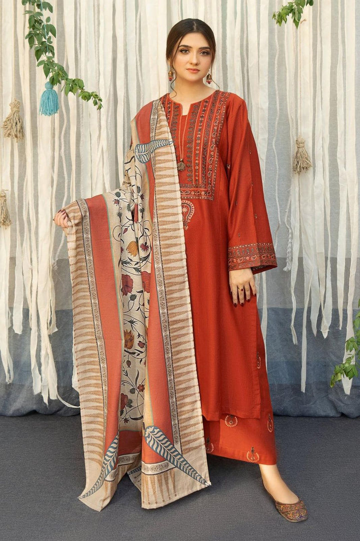 URGE Embroidered Dhanak Fency 3pcs Vol 0123