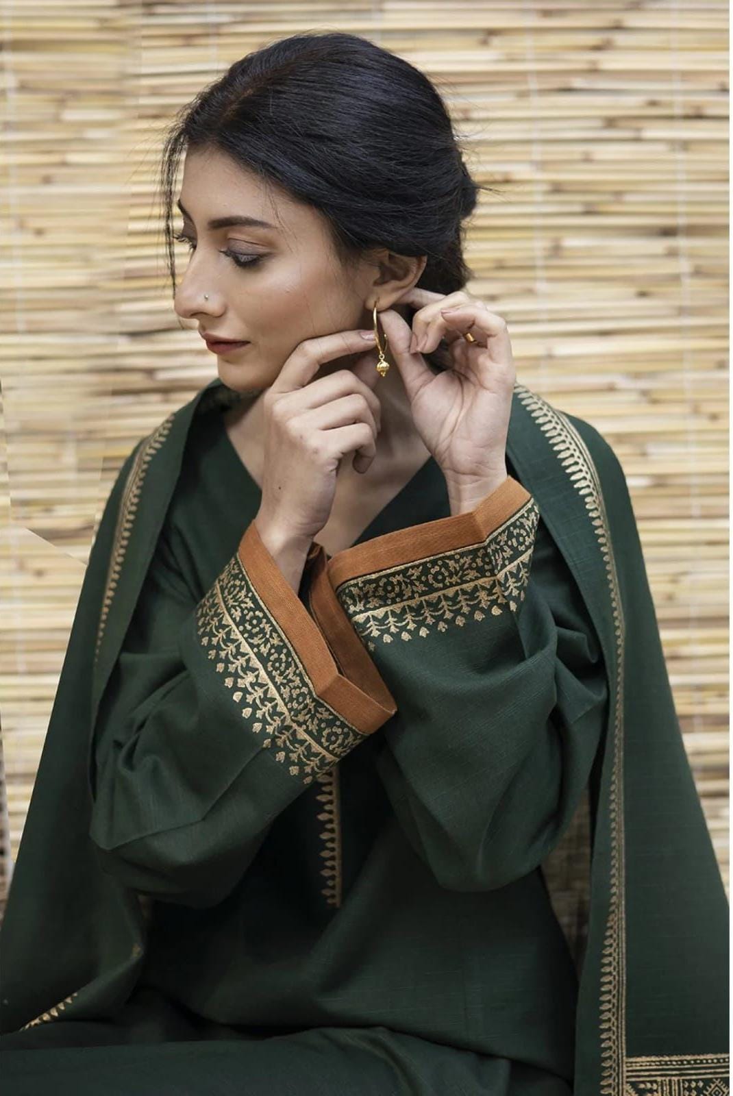 DYOT Embroidered Dhanak Fency 3pcs Vol 0126