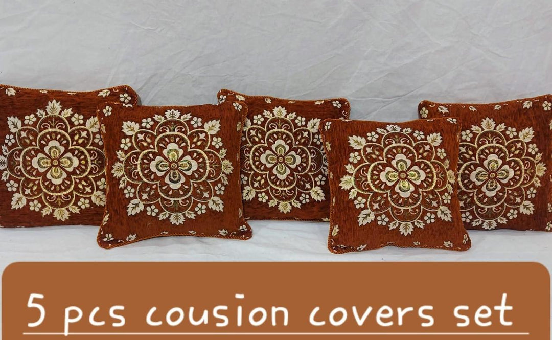 Luxury Velvet Jacquard Cushion Covers Pack of 5 AYCSH-00962