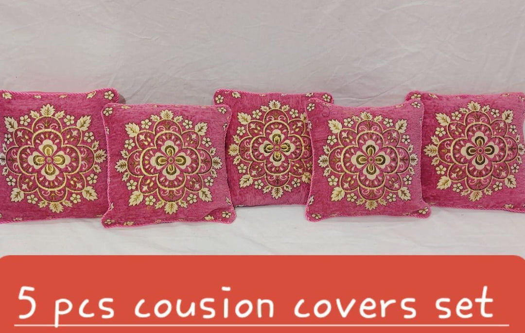 Luxury Velvet Jacquard Cushion Covers Pack of 5 AYCSH-00973