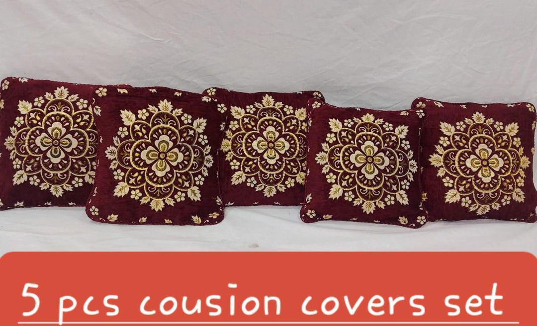 Luxury Velvet Jacquard Cushion Covers Pack of 5 AYCSH-00975