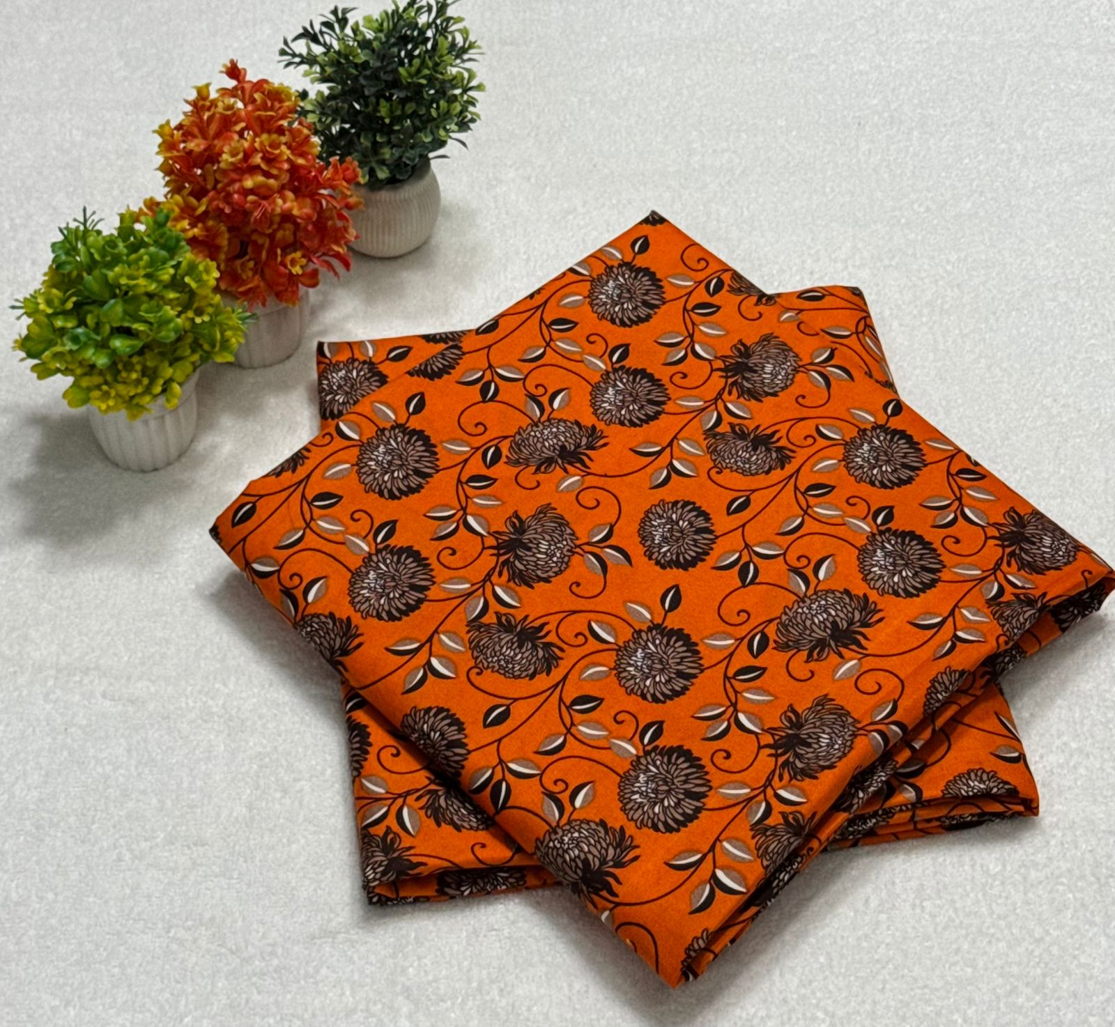 Summer Cotton All over 2pcs Premium Suit Marigold Dusk