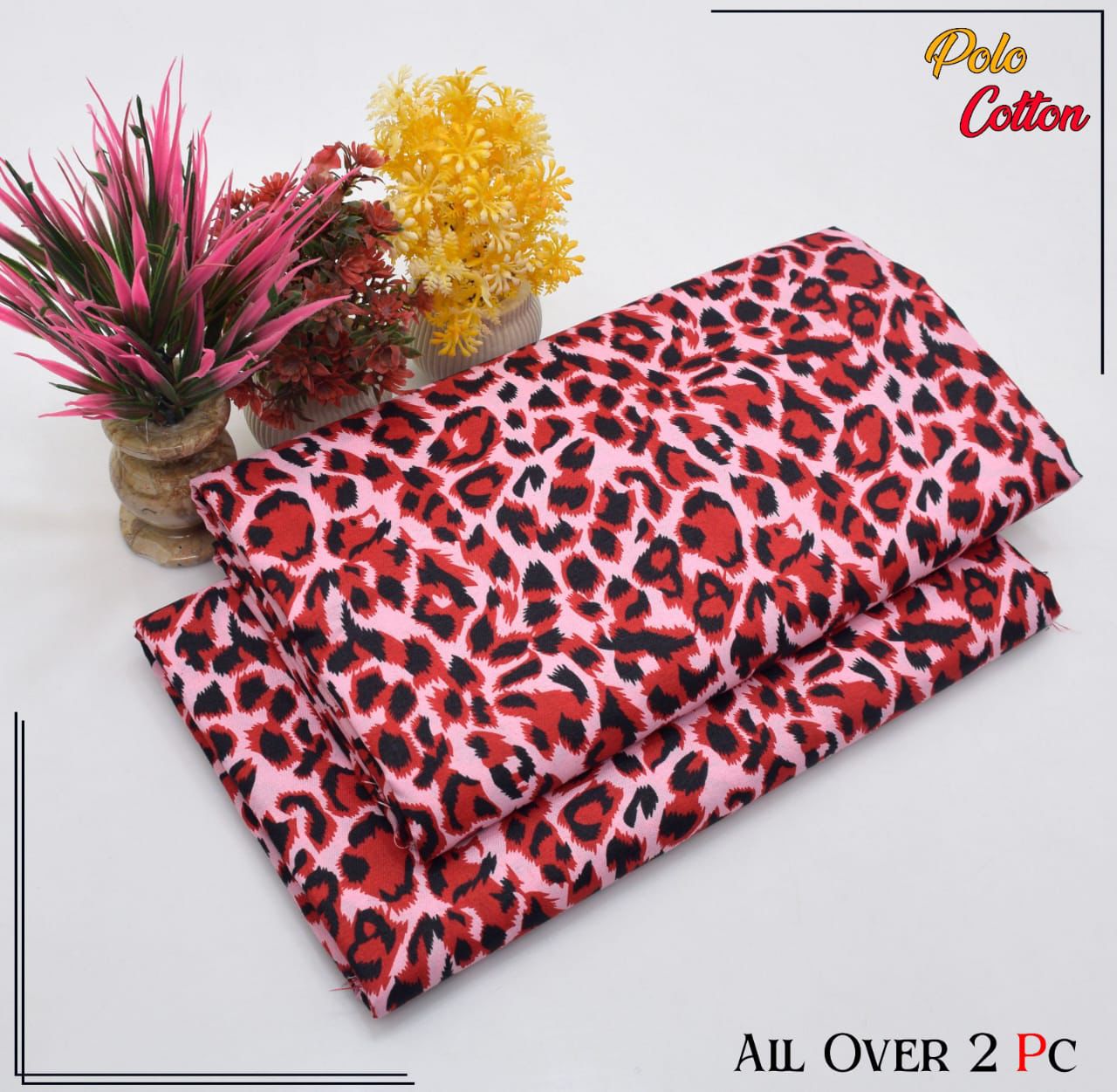 Summer Cotton All over 2pcs Premium Suit Pink Panthera