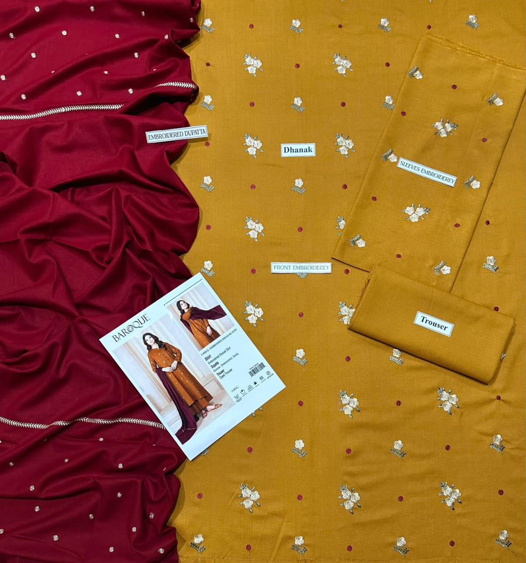 BAROQUE Embroidered Dhanak Fency 3pcs Vol 0128