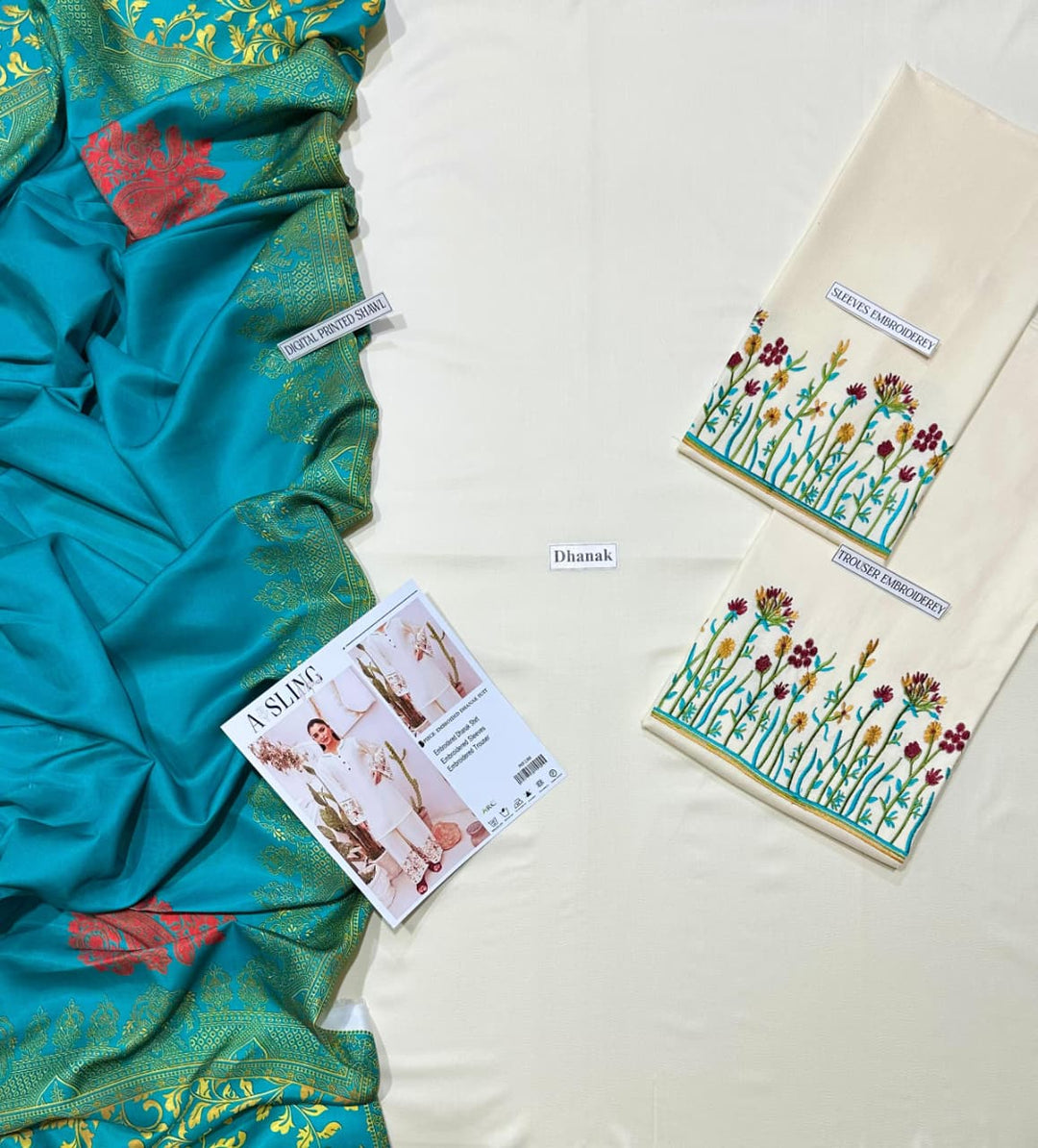 AISLING Embroidered Dhanak Fency 3pcs Vol 0130