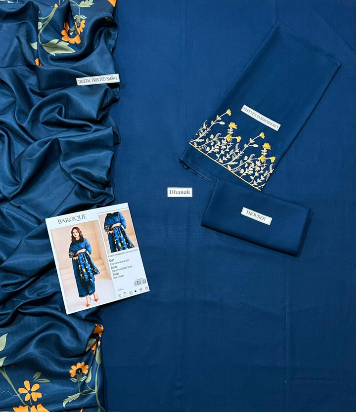 BAROQUE Embroidered Dhanak Fency 3pcs Vol 0131