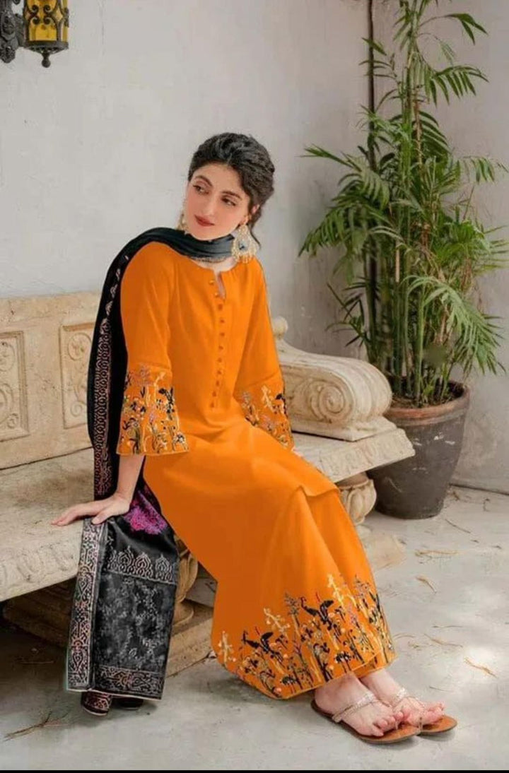 AISLING Embroidered Dhanak Fency 3pcs Vol 0132