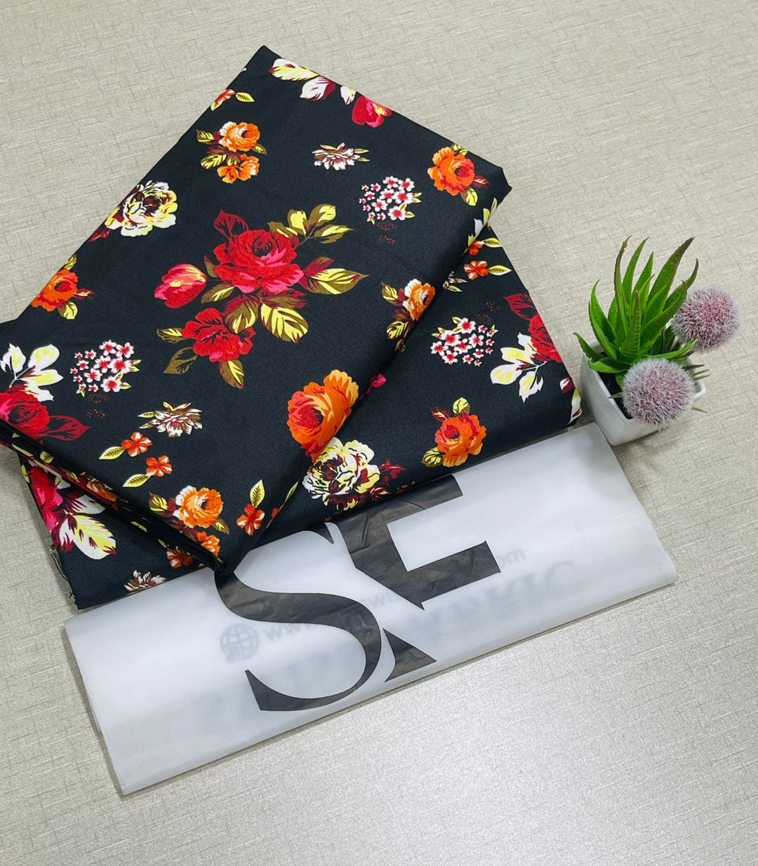 Summer Cotton All over 2pcs Premium Midnight Rose Garden