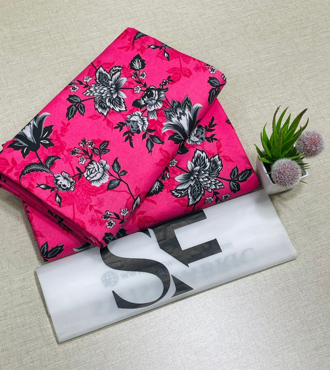Summer Cotton All over 2pcs Premium Pink Orchid Bloom
