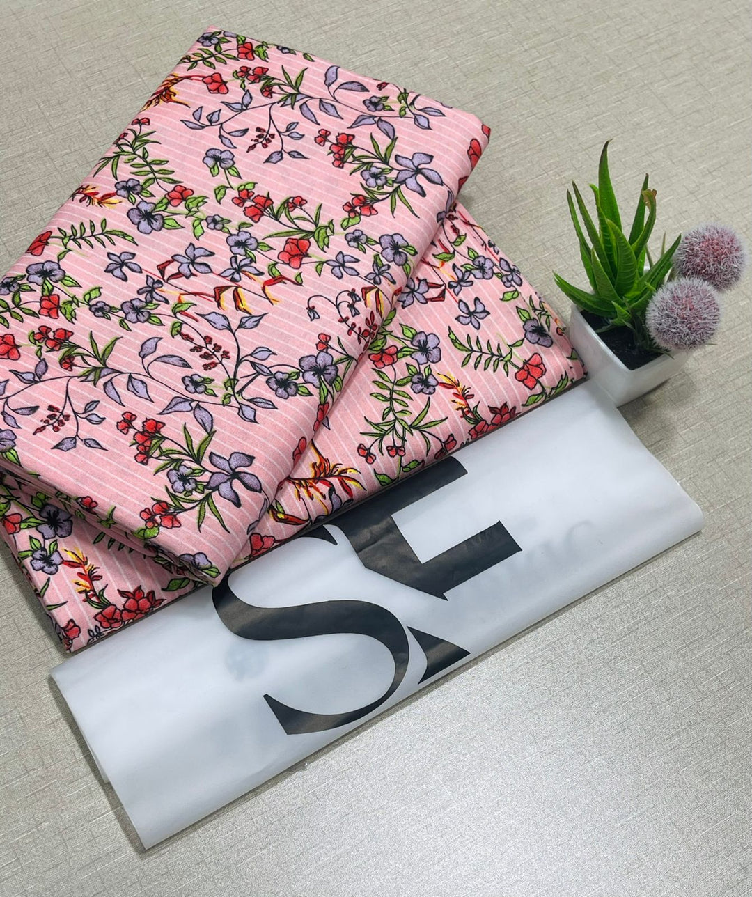 Summer Cotton All over 2pcs Premium Nazuk Leher baby pink