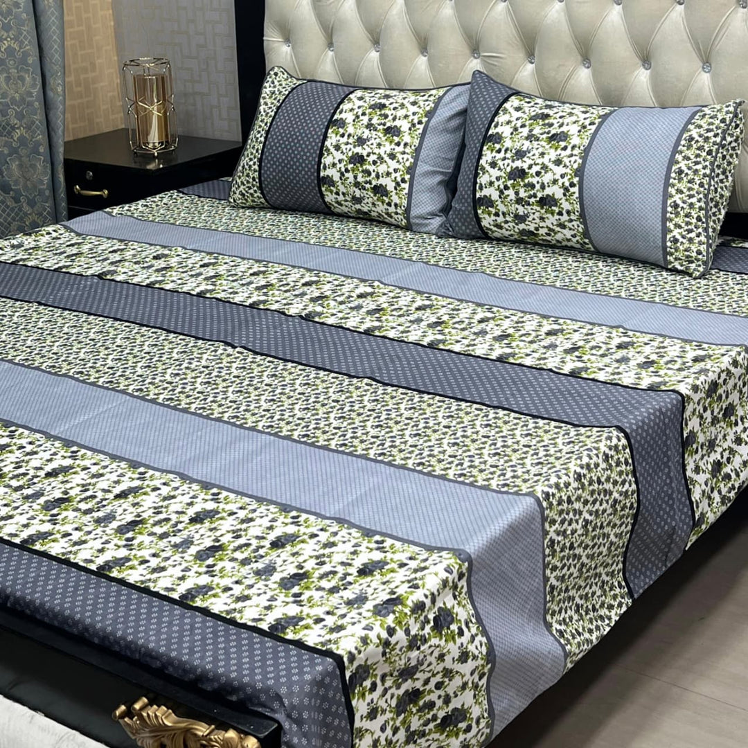 3D Leather Crystal Cotton Bedsheet AM3D-00426