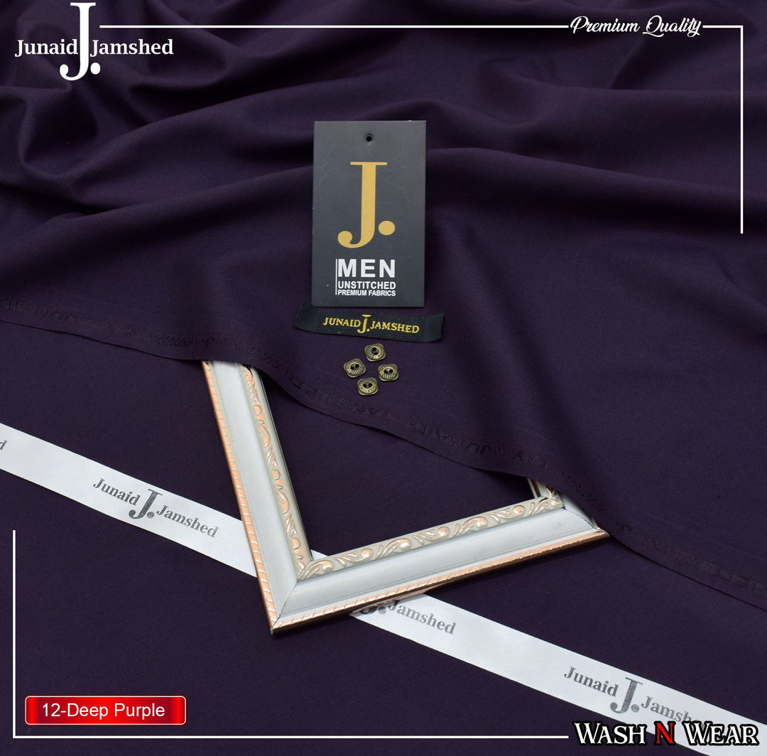 J. Junaid Jamshaid Online Premium Wash & Wear Suiting For Men Deep Purple