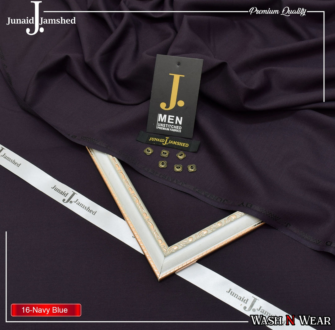 J. Junaid Jamshaid Online Premium Wash & Wear Suiting For Men Navy Purple