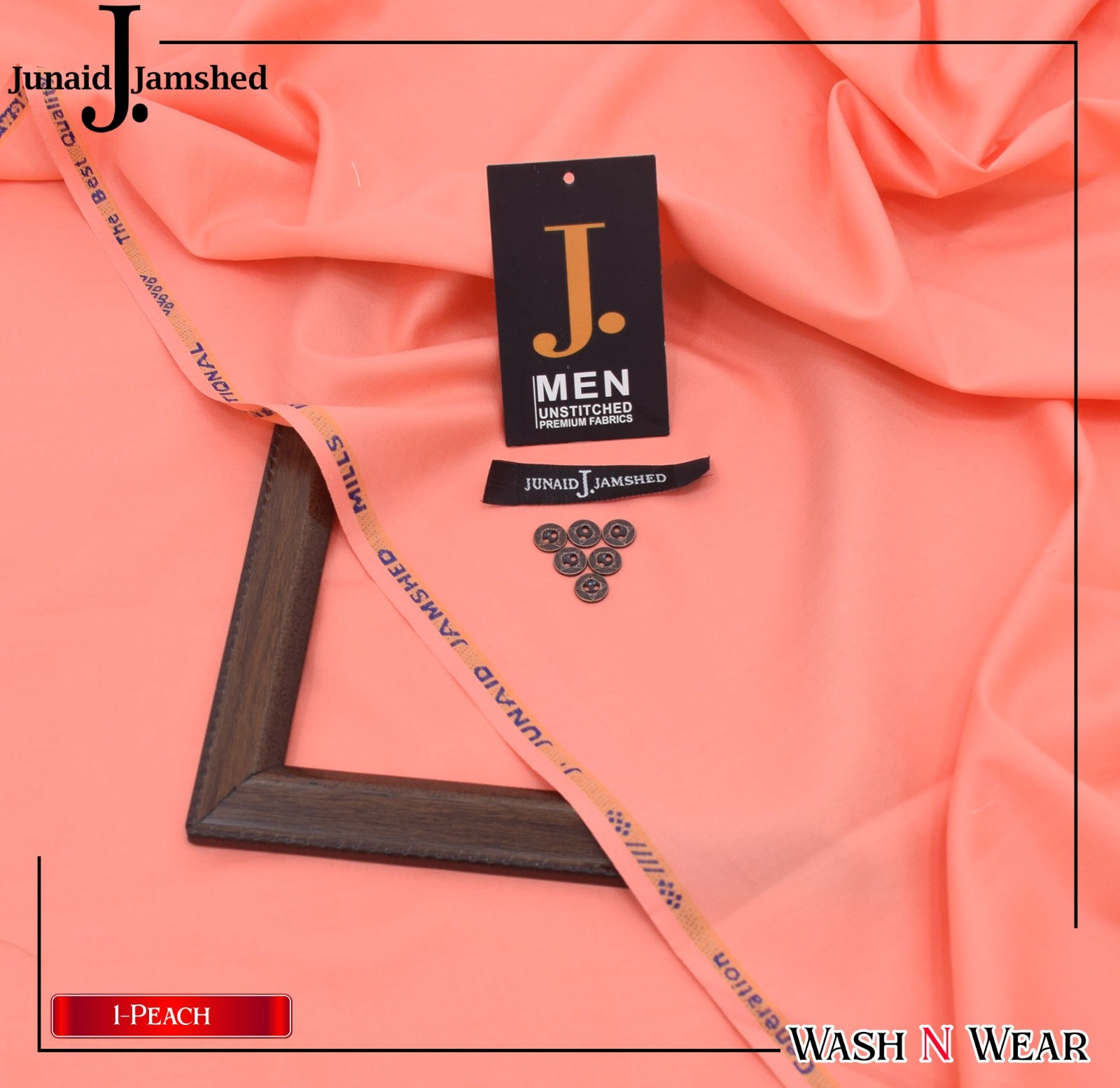 J. Junaid Jamshaid Online Premium Wash & Wear Suiting For Men Peach