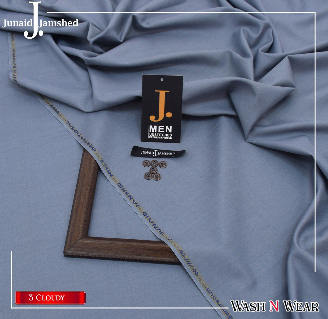 J. Junaid Jamshaid Online Premium Wash & Wear Suiting For Men Cloudy