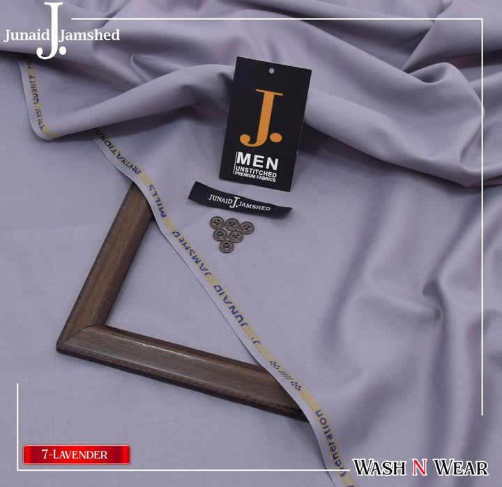 J. Junaid Jamshaid Online Premium Wash & Wear Suiting For Men Grey Lavender