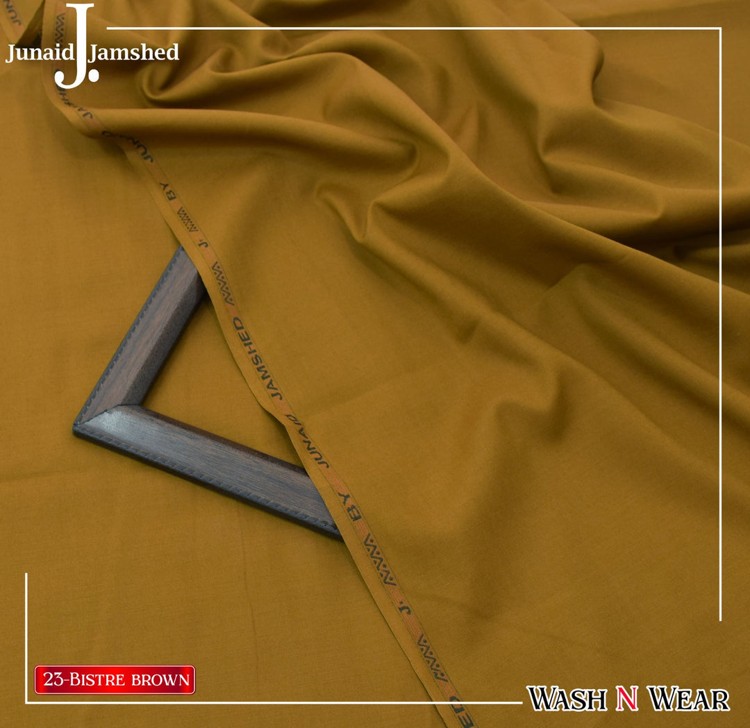 J. Junaid Jamshaid Online Premium Wash & Wear Suiting For Men Bistre Brown