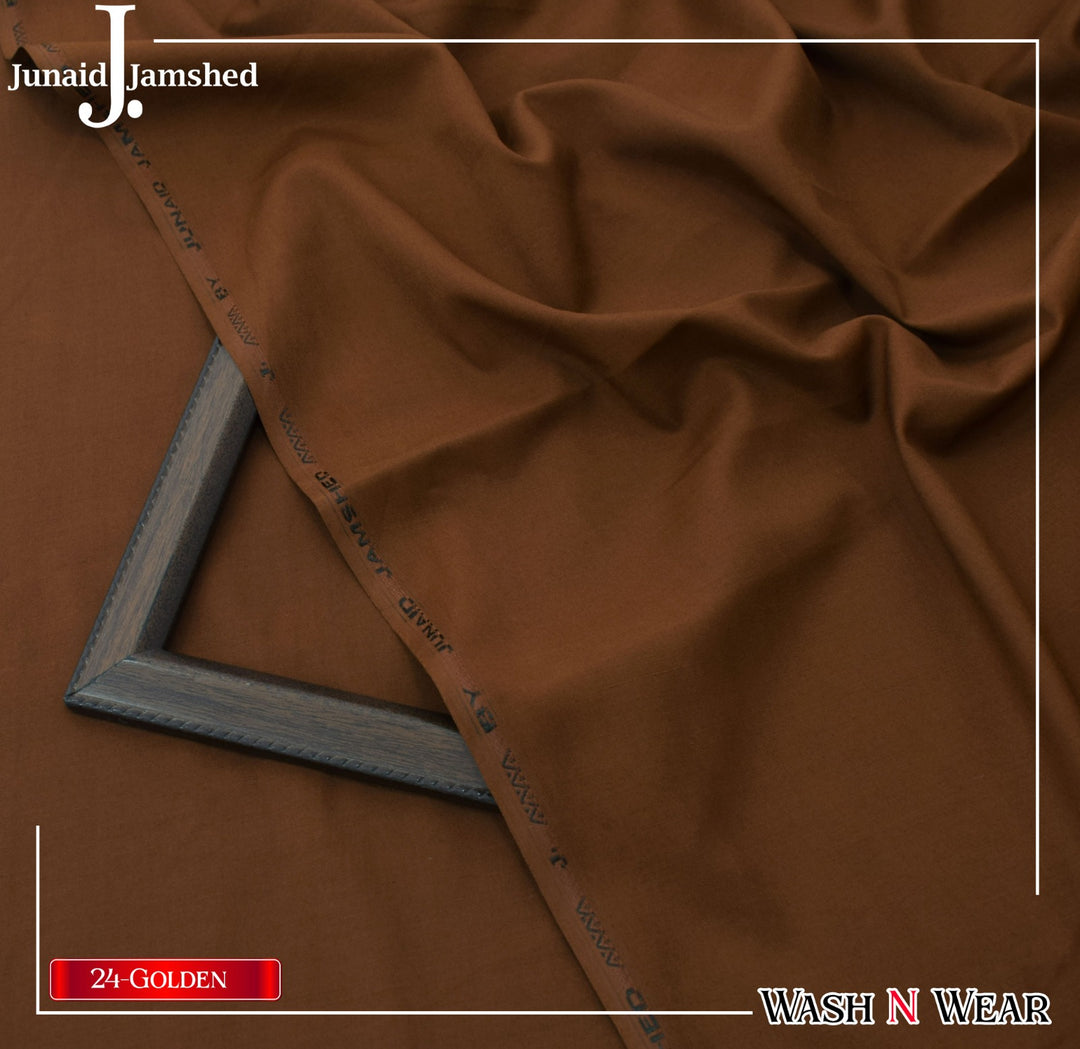 J. Junaid Jamshaid Online Premium Wash & Wear Suiting For Men Golden
