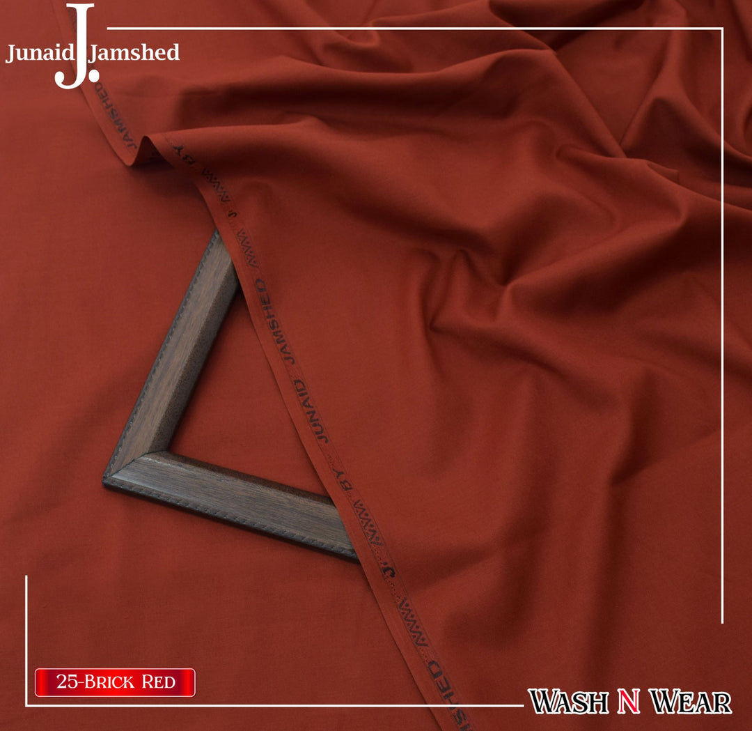 J. Junaid Jamshaid Online Premium Wash & Wear Suiting For Men Brick Red