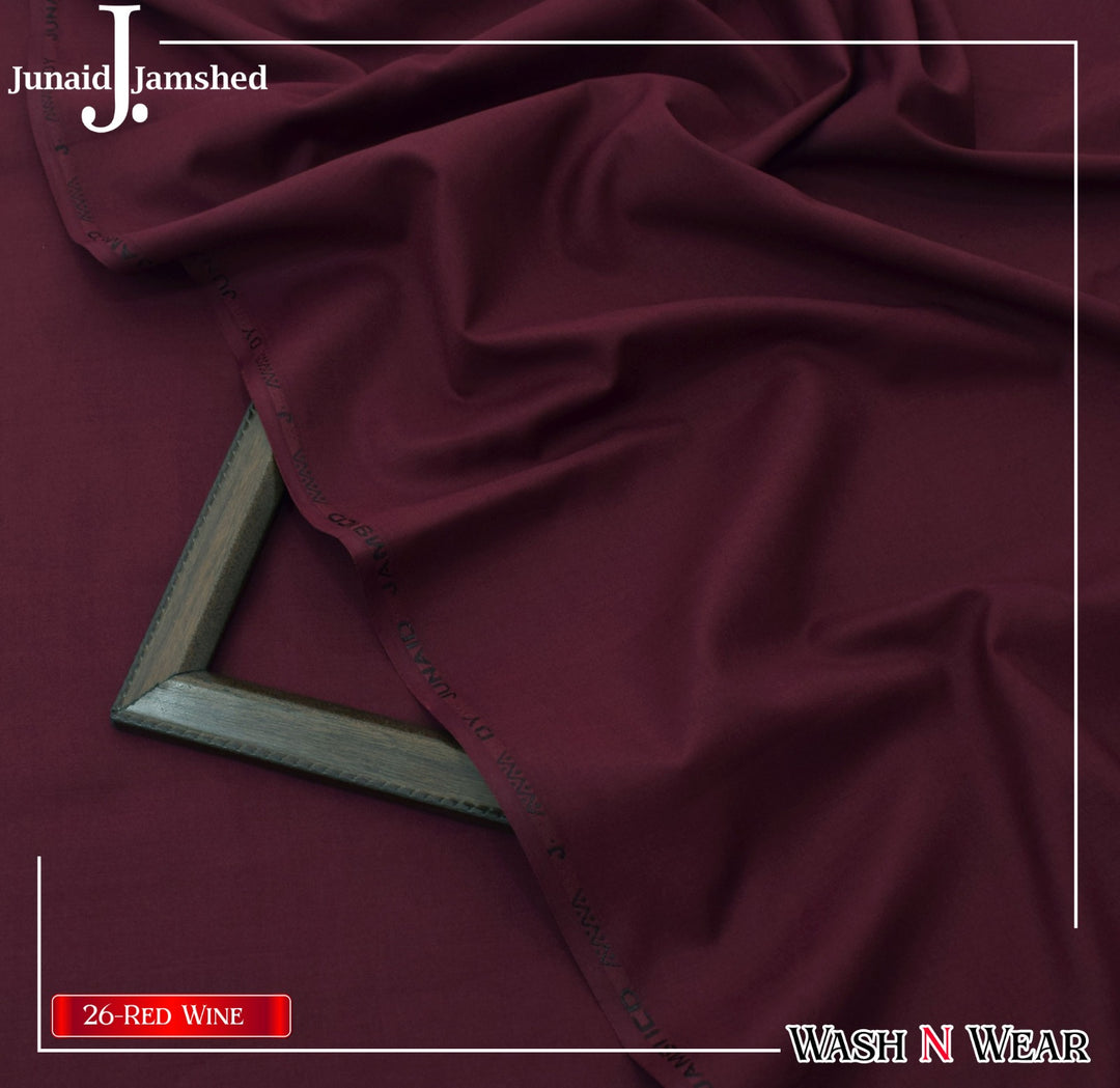 J. Junaid Jamshaid Online Premium Wash & Wear Suiting For Men Red Wine