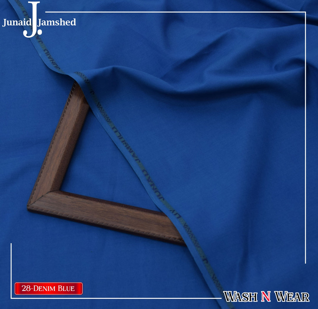 J. Junaid Jamshaid Online Premium Wash & Wear Suiting For Men Denim blue