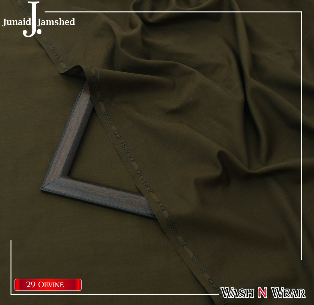 J. Junaid Jamshaid Online Premium Wash & Wear Suiting For Men Olivine