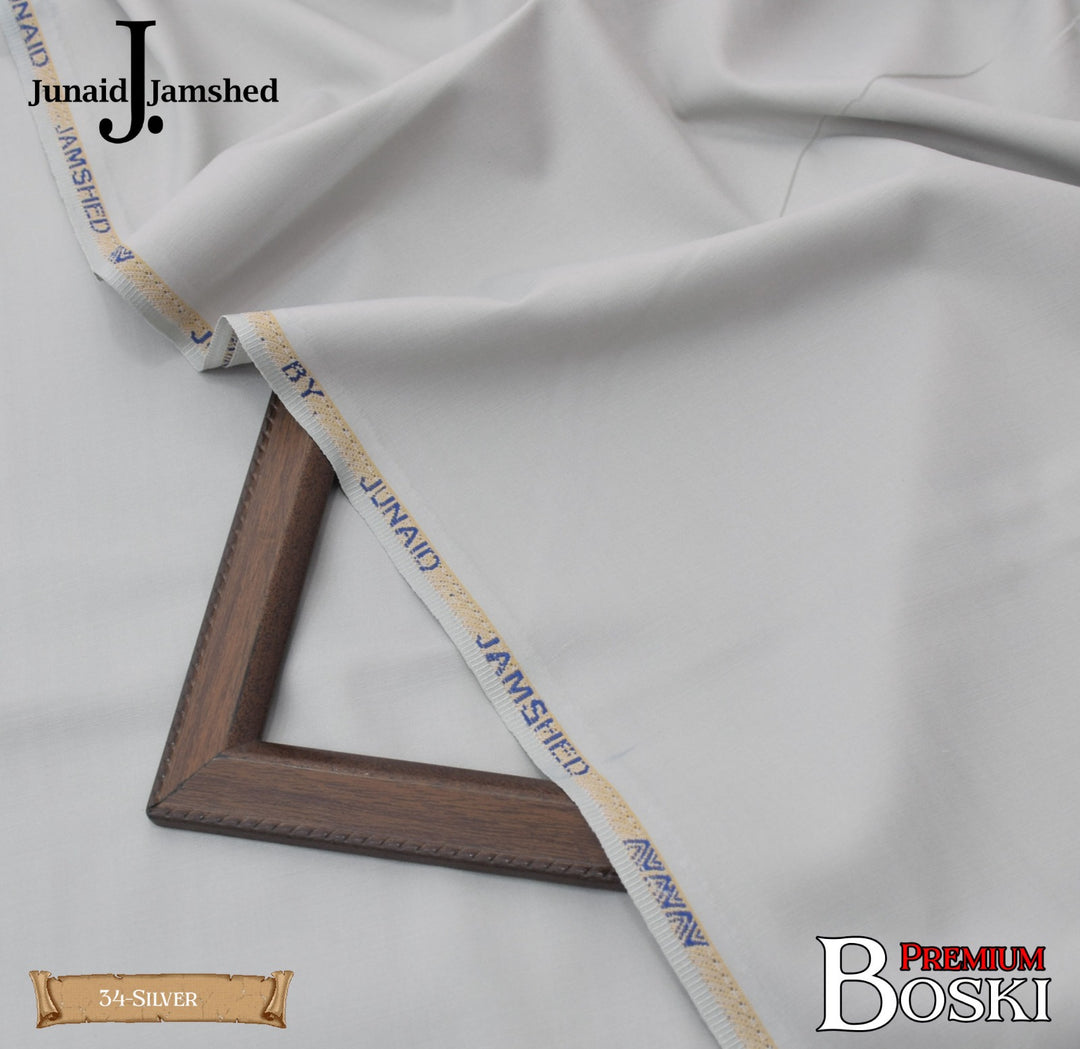 J. Junaid Jamshaid Online Premium Wash & Wear Suiting For Men Silver