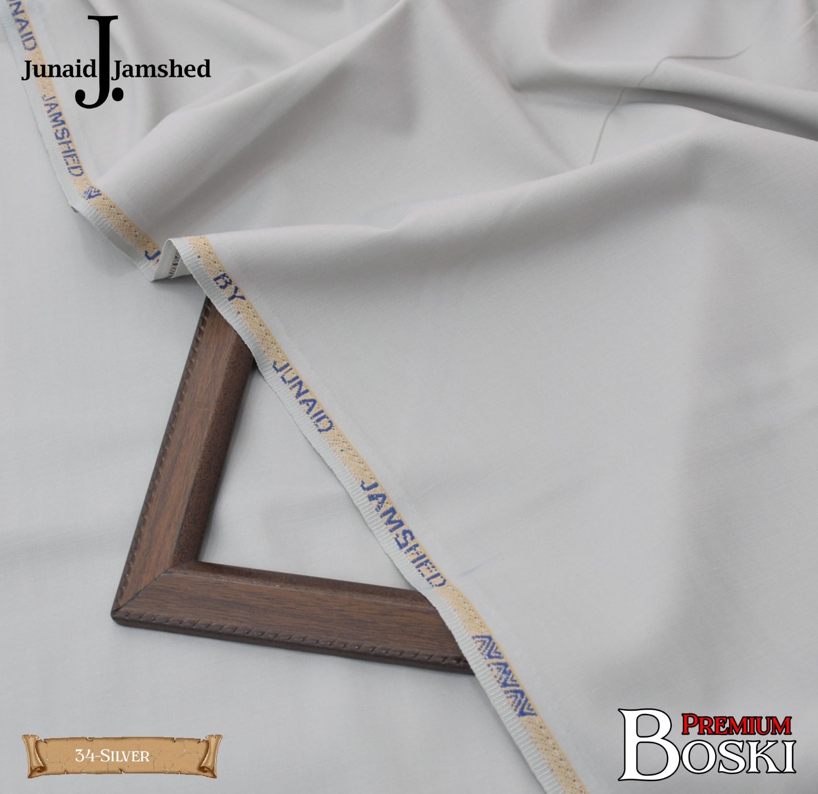 J. Junaid Jamshaid Online Premium Wash & Wear Suiting For Men Silver
