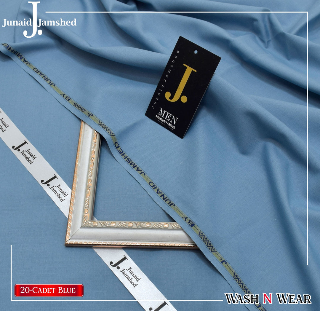 J. Junaid Jamshaid Online Premium Wash & Wear Suiting For Men Cadet Blue