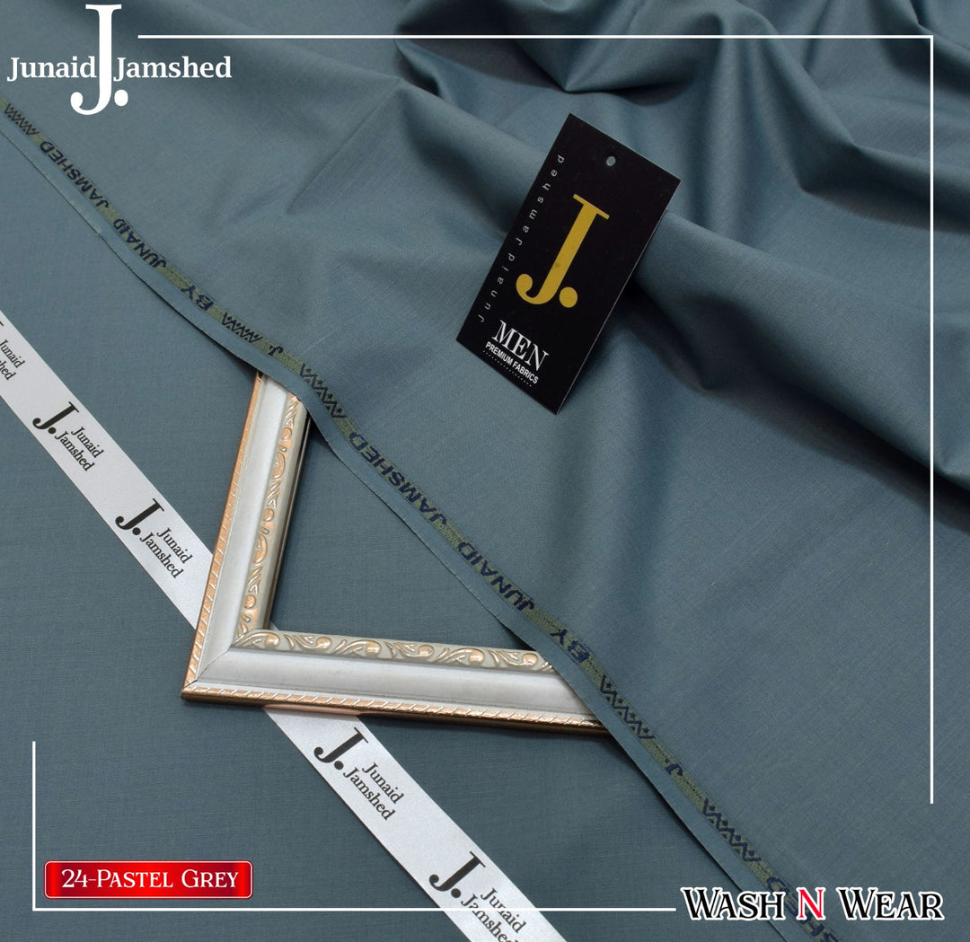 J. Junaid Jamshaid Online Premium Wash & Wear Suiting For Men Pastel Grey