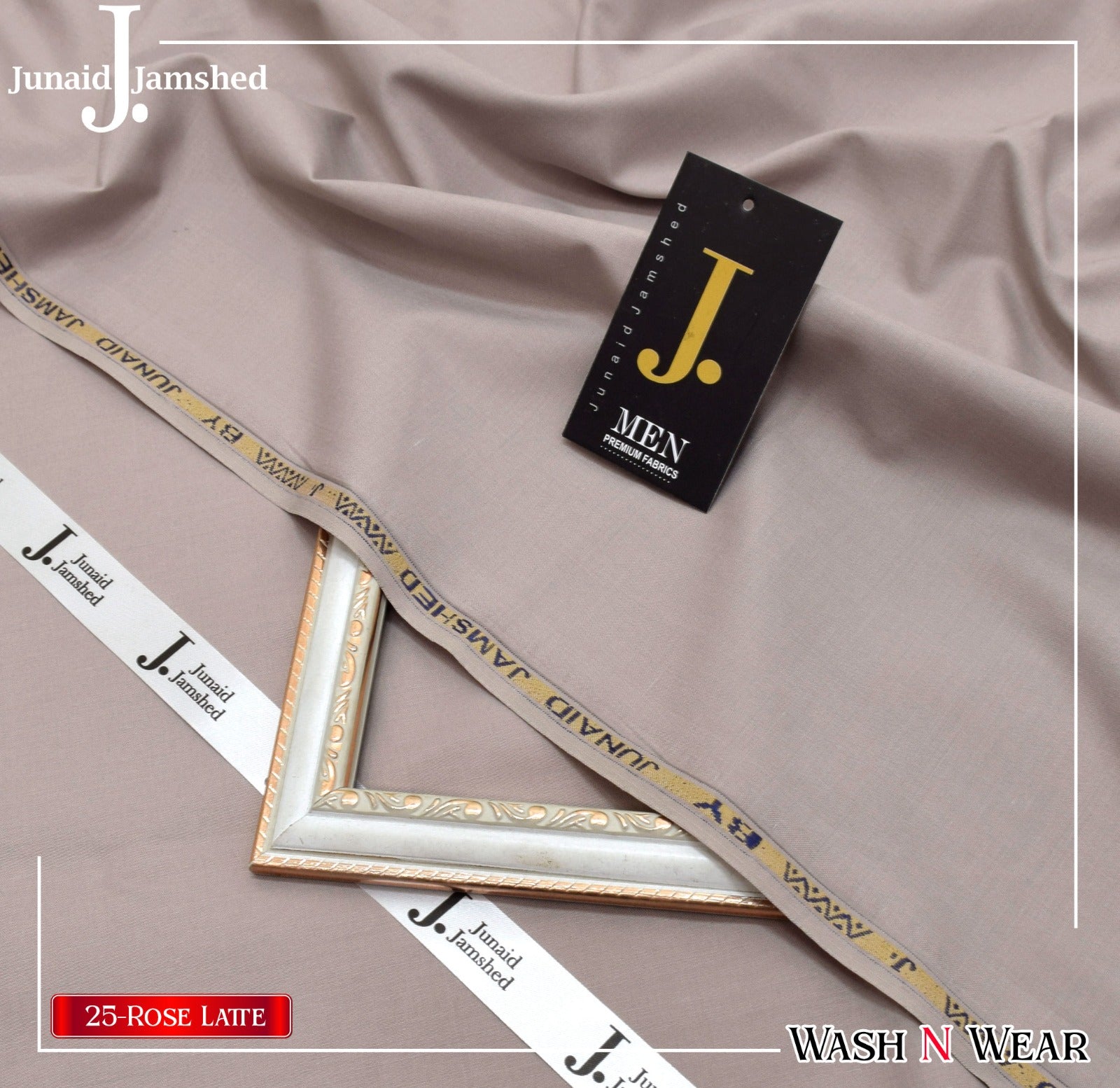 J. Junaid Jamshaid Online Premium Wash & Wear Suiting For Men Rose Latte