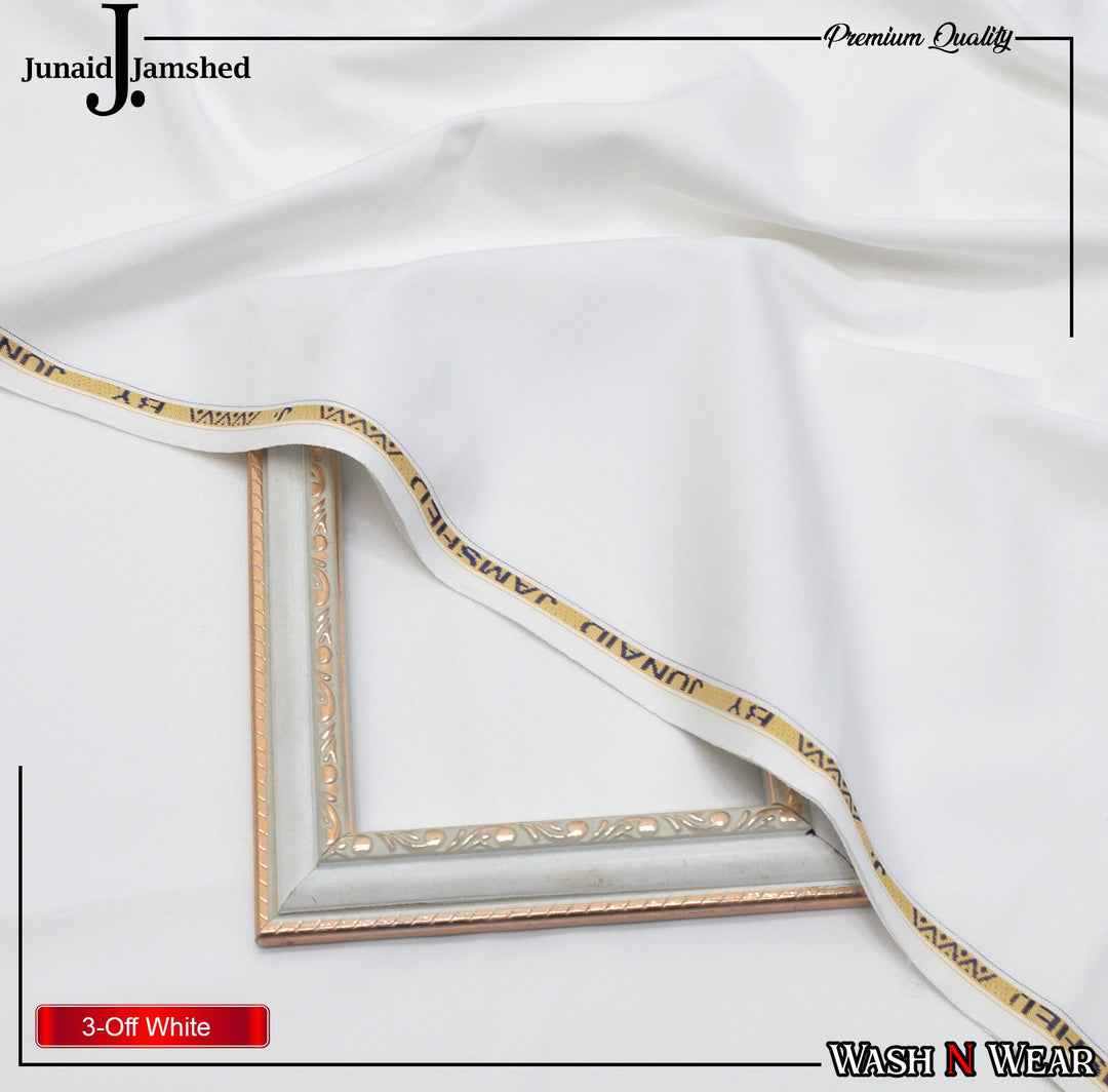 J. Junaid Jamshaid Online Premium Wash & Wear Suiting For Men Off White