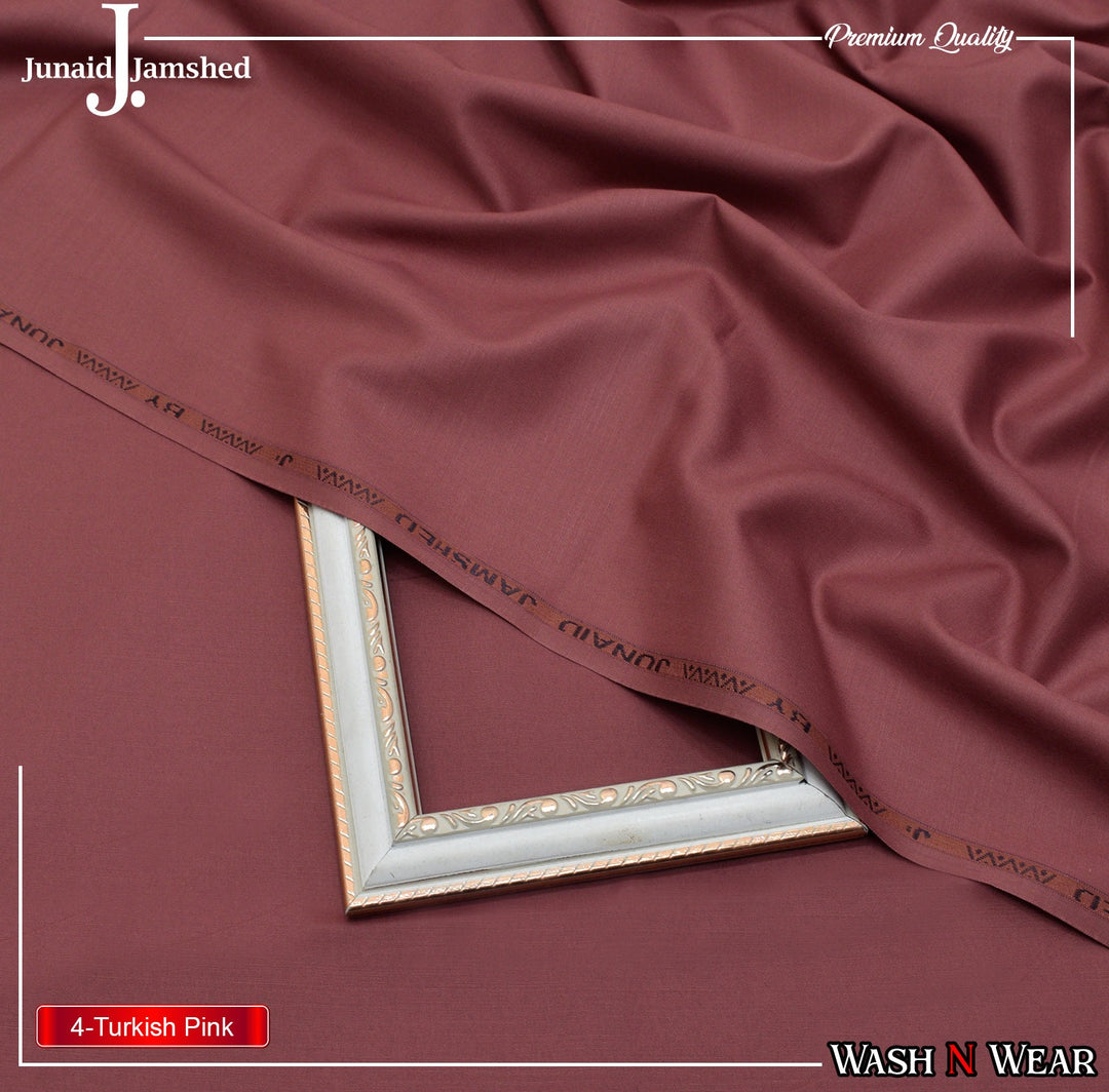 J. Junaid Jamshaid Online Premium Wash & Wear Suiting For Men Turkish Pink