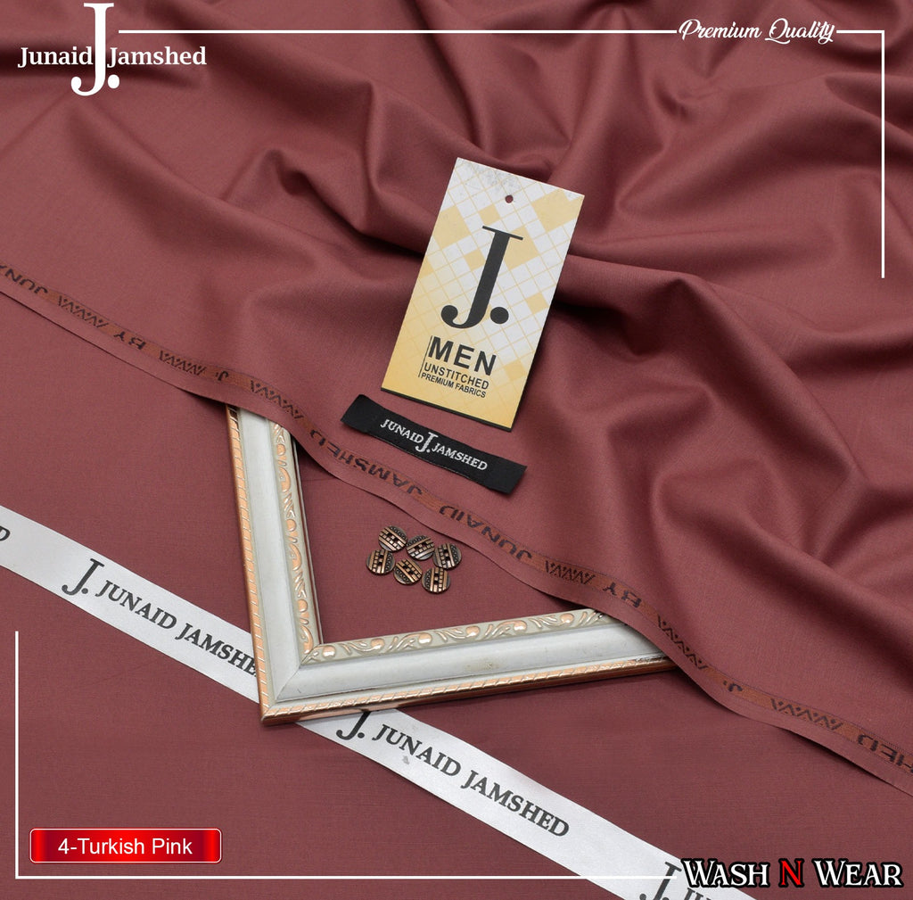 J. Junaid Jamshaid Online Premium Wash & Wear Suiting For Men Turkish Pink