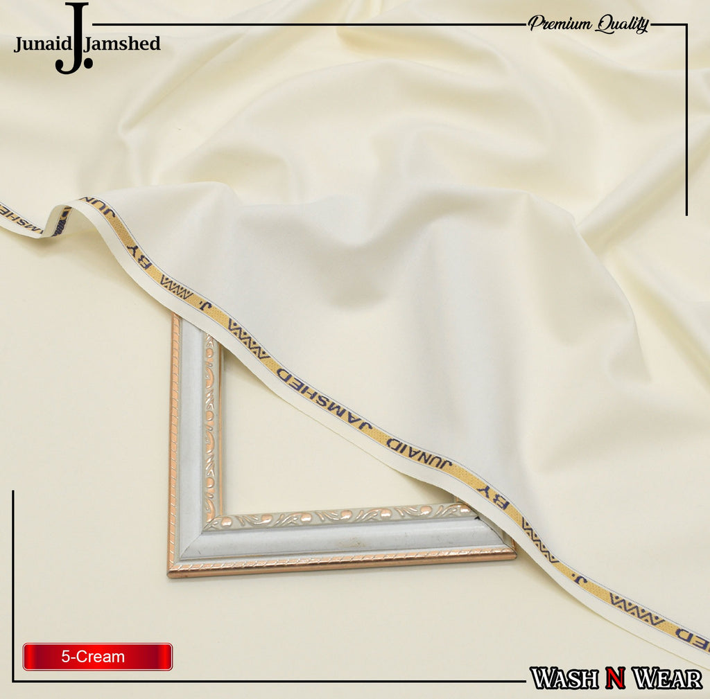 J. Junaid Jamshaid Online Premium Wash & Wear Suiting For Men Cream