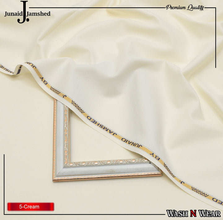J. Junaid Jamshaid Online Premium Wash & Wear Suiting For Men Cream