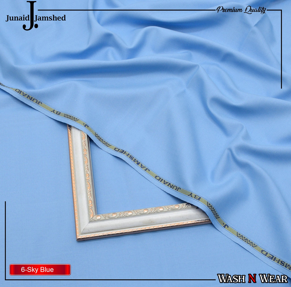 J. Junaid Jamshaid Online Premium Wash & Wear Suiting For Men Sky Blue