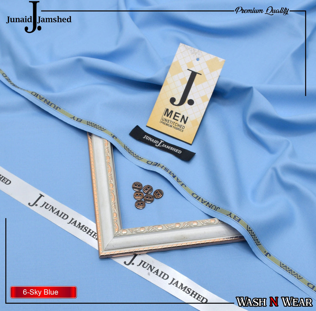 J. Junaid Jamshaid Online Premium Wash & Wear Suiting For Men Sky Blue